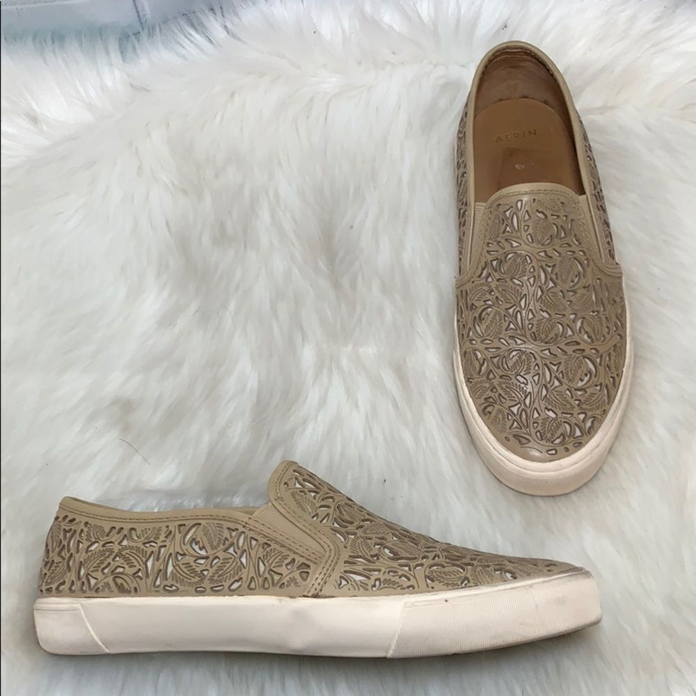 Aerin Marsden Tan‎ Leather Slip Ons Size 9